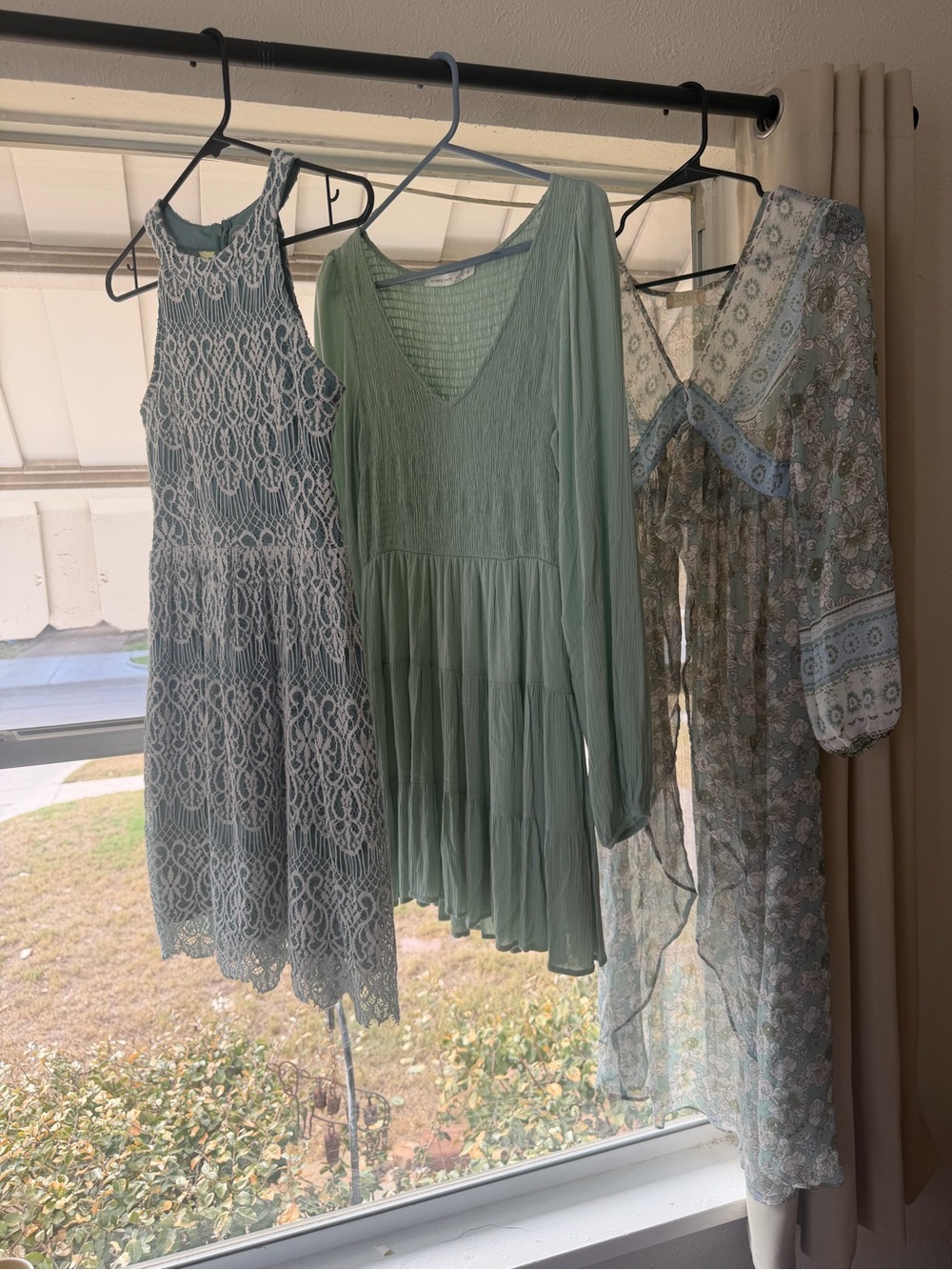 3 Piece Altar'd State Boho Bundle Hilow Sheer, Smocked Babydoll, Crochet Overlay